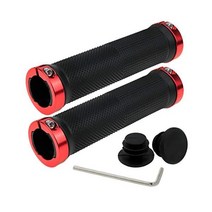 Meprotal 2pcs 자전거 핸들바 그립 78 직경에 적합 BMX 마운틴 MTB 비치 크루저 스쿠터 폴딩 바이크 블랙 앤 레드 130mm5인치용 핸들바의 고무 논슬립 잠금