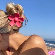 헤어 악세사리 4Pcs Large Flower Shape Hair Clips Plastic Strong Hold Matte Barrette Crab Claw Cut