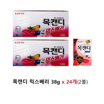 롯데 목캔디 믹스베리 38g 12입 X2 (2각), 24개