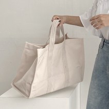 먼데이홀릭 캔버스 코튼 스티치 토트백