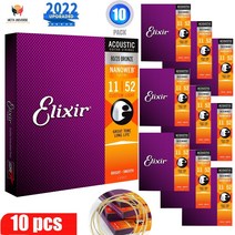 246810 세트 Elixir 11027 기타 문자열 Nanoweb 코팅 8020 방청 인청동 어쿠스틱 기타 현, 01 11002-010-047_02 4 Sets
