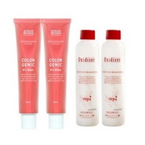 아모스 칼라제닉 잇츠 글로우 염색약 80ml x2개(160ml) 산화제포함, 9NB.자연스러운 황갈색(+산화제포함)x2개, 2개