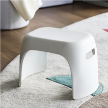 [JJ홈디] 높은 욕실의자 27cm 21cm 심플 화이트 욕실의자_발받침대 미니의자 미끄럼방지 욕실 의자 발받침대 아기 욕실의자, 높은형
