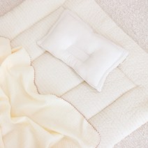 바미블랑 어린이집 일체형 낮잠패드 신생아 아기 유아용 면 거즈 린넨, 크림, 1개