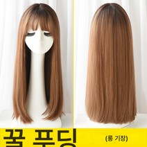 여성가발 리얼헤어 롱 스트레이트 가발 지아파 화섬 헤드커버, [긴]허니푸딩(탑염색)67Cm, 하나
