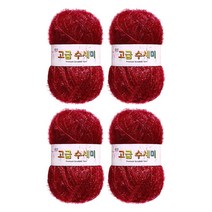 울클럽 별꽃수세미 DIY 고급수세미실 4볼세트 + 동영상제공, 103진한레드