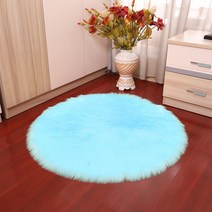 카펫rug 푹신한 원형 카펫 거실 매트 모조 양모 컴퓨터 의자 양털 라운드 카펫 침실 침대 옆 담요 흰색