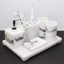 호텔 욕실 수지세트 욕실 액세서리 세트 수지 소재 비누 디스펜서 칫솔 홀, 6 Pieces Set A