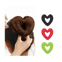 하트 똥머리 당고 머리 도넛 스펀지 올림머리 밴드, 레드SB001946