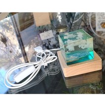 원목 사각 무드등 LED 받침대 USB