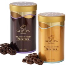 1+1 GODIVA 고디바 밀크 다크 초콜릿 커버드 프레즐 454g 맛 총2통, 다크1통+밀크1통