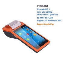 Loyverse-POS 터미널 PDA 안드로이드 핸드 헬드 레스토랑 상점 금전 등록기 무선 지폐 열전사 프린터 모바일 4G 와이파이, P58-03 Android 8.1_1, 기타_3