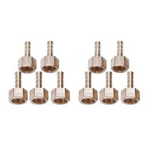 전동드릴 공구 보리 밀링 볼트 부픔황동 6Mm 호스 바브 1/4 인치 BSP 암나사 퀵 조인트 커넥터 10 개, 01 주황색