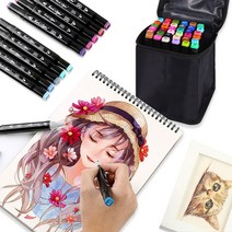 24색 마카펜 디자인 마카세트 미술 드로잉펜, 마카펜-24색