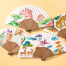 민화 합죽선(고급형) 5종/합죽선/전통부채만들기 색칠, 책가도