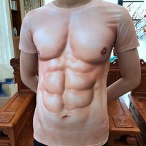 마초 근육질 반팔티 셔츠 남성 티셔츠 가슴 복부 복근 몸짱 식스팩