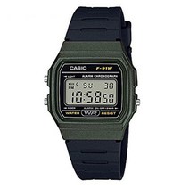CASIO 정품 카시오 슬림형 남녀공용 빈티지 디자인 F-91WM-3A 전자 손목시계