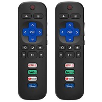 (2팩) Roku TV용 리모컨만 교체 TCL Roku/Hisense Roku/Onn Roku/Sharp Roku/Element Roku/Westinghouse Roku/Phili