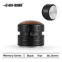 선물용커피템퍼 커피용품 51mm/58.35mm 커피 탬퍼 자동 리바운드 일정 압력 수평 플랫 탬핑 바리 스타 툴, 05 58.35 Black Flat