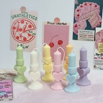 하트 양초 인테리어 향초 오브제 소품 파스텔하트 캔들, 파스텔그린, 수선화향