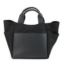 여성 블랙 나일론 천 에코 토트백