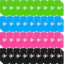 Paterr 36피스 실리콘 수하물 태그 여행 가방용 벌크 컬러 수하물 태그 벌크 이름 ID 카드 포함 수하물 가방 태그 식별자 여행 태그 여행용 태그 백팩용 이름표