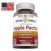 미국 Amazing Nutrition 애플펙틴 1400mg 120캡슐 2개월분 에플 팩틴 사과 식이섬유 분말 Apple Pectin