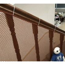 계단 낙하 방지 그물 울타리 발코니 대마 로프 짠 보호 나일론 어린이 안전망 유치원, 10. 커피색 높이 90cm/길이 100cm