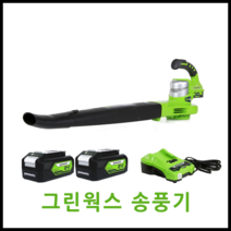 그린웍스 충전 블로워 24V 충전식 송풍기 브로워 낙엽청소기, 2팩