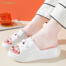 ETMOGO 여성사무실슬리퍼 발편한 통굽 슬리퍼 심플 패션 미끄럼 방지 가볍고 소음이 없다 실내외겸용