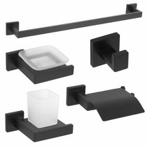 모던 70 블랙 욕실 악세사리 5종 세트 수건걸이 컵 비누거치대, 단품, 단품