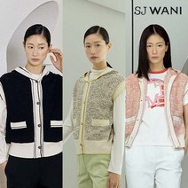[런칭가 89 900원]SJ WANI 코튼 후드 니트베스트1종