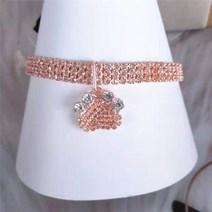 말티즈 비숑 웰시코기 시바견 푸들 발모양의 로즈 골드 개 목걸이 요크 개를 위한 사랑스러운 솔리드 지르, 02 rose gold_03 L