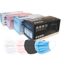 세나로 3중구조 일회용 마스크 100매, 핑크, 핑크