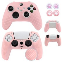 핑크 소프트 실리콘 보호 케이스 PS4/ PS5/ Xbox One S / Xbox 시리즈 S X/스위치 프로 컨트롤러 스킨 게임 패드 케이스 커버, Pink anti-slip_For PS4