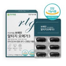 브레인알티지오메가3 30캡슐 EPA DHA 은행잎추출물 rTG 혈중 중성지질 혈행개선 기억력개선 건조한 눈 도움 영양제 PTP개별포장, 1박스, 1220mgx30캡슐