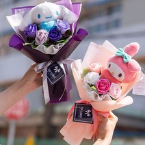 마이멜로디 시나모롤 인형꽃다발 발렌타인데이 화이트데이 로즈데이 생일 기념일 졸업 선물