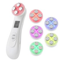 뷰티디바이스얼굴 무선 주파 RF EMS 리프팅 기계 붉은 빛 테라피 스파 한국어 스킨 케어 주름 제거 마사지, 02 5 colors led