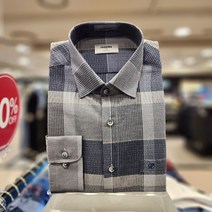NC불광점 레노마셔츠 #백화점 이월상품# 여름용 구김없는 서커원단 린넨 혼방 체크 일반핏 긴팔 셔츠 RKSSG1-041-NY-5