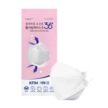 끌라삐엘보건용황사방역마스크삼십육도(KF94)(흰색)(대형), 1개입, 100개, 흰색