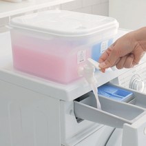 세탁 세제 디스펜서 세제통 다용도 대용량 리필통 세탁실 만능 사각형 섬유유연제 드럼세탁기, 2구(5L)