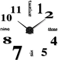 야광 벽시계3D 큰 빛나는 벽시계 아크릴 거울 스티커 패션 DIY 석영 홈 인테리어 거실, 01 27inch, 10 Black 3_01 27inch