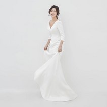 하얀 웨딩 드레스 머메이드 새틴 셀프웨딩 스몰웨딩 MN-556437851