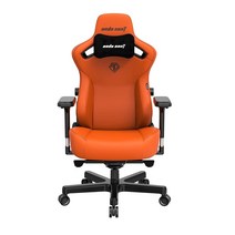 Anda Seat Kaiser 3 그린 가죽 게이밍 의자 - XL 프리미엄 인체 공학적 게이머 의자 성인용 플러스 사이즈 비디오 게임 의자 메모리 폼 목 베개 및 요추 등 지지, Orange