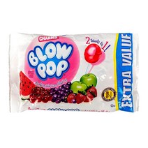 Charms (1) Bag Blow Pop Bubble Gum Filled Pops - 2 Treats in 1! Assorted Flavors Lollipop Halloween, 1