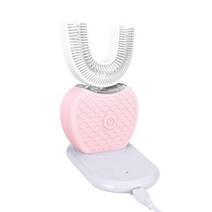 전동칫솔 360 도 자동 음파 전동 칫솔 u형 4 가지 모드 브러시 USB 충전 치아 미백 블루 라이트, [04] pink no box