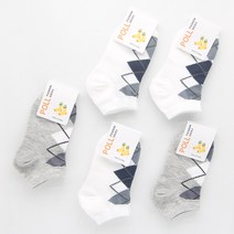 도레미양말 아동 스니커즈 발목 양말 5켤레 유아동양말(아가일)