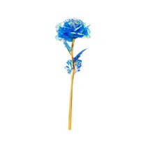 미니조화 사랑 발렌타인 데이 24K 골드 도금 로즈 미니 크리스탈 장미 꽃 새해 결혼식 호의 및 기념품 선물 테이블 장식, 07 blue