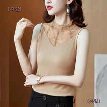 여성 레이스 나시 티셔츠 민소매블라우스 이너 목폴라
