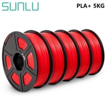 SUNLU PLA PLUS 필라멘트 5KG 깔끔한 라인 Pla + 5 롤 우수한 인성 프린팅 1.75MM ± 0.02MM 압출기 FDM 소, 09 PLA PLUS RED 5KG